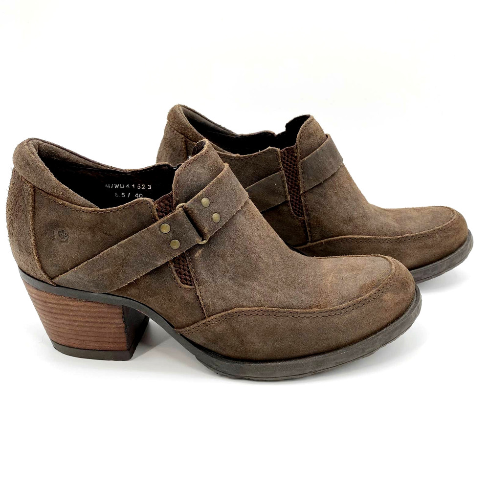 Born Nyssa Distressed Suede Brown Ankle Boots